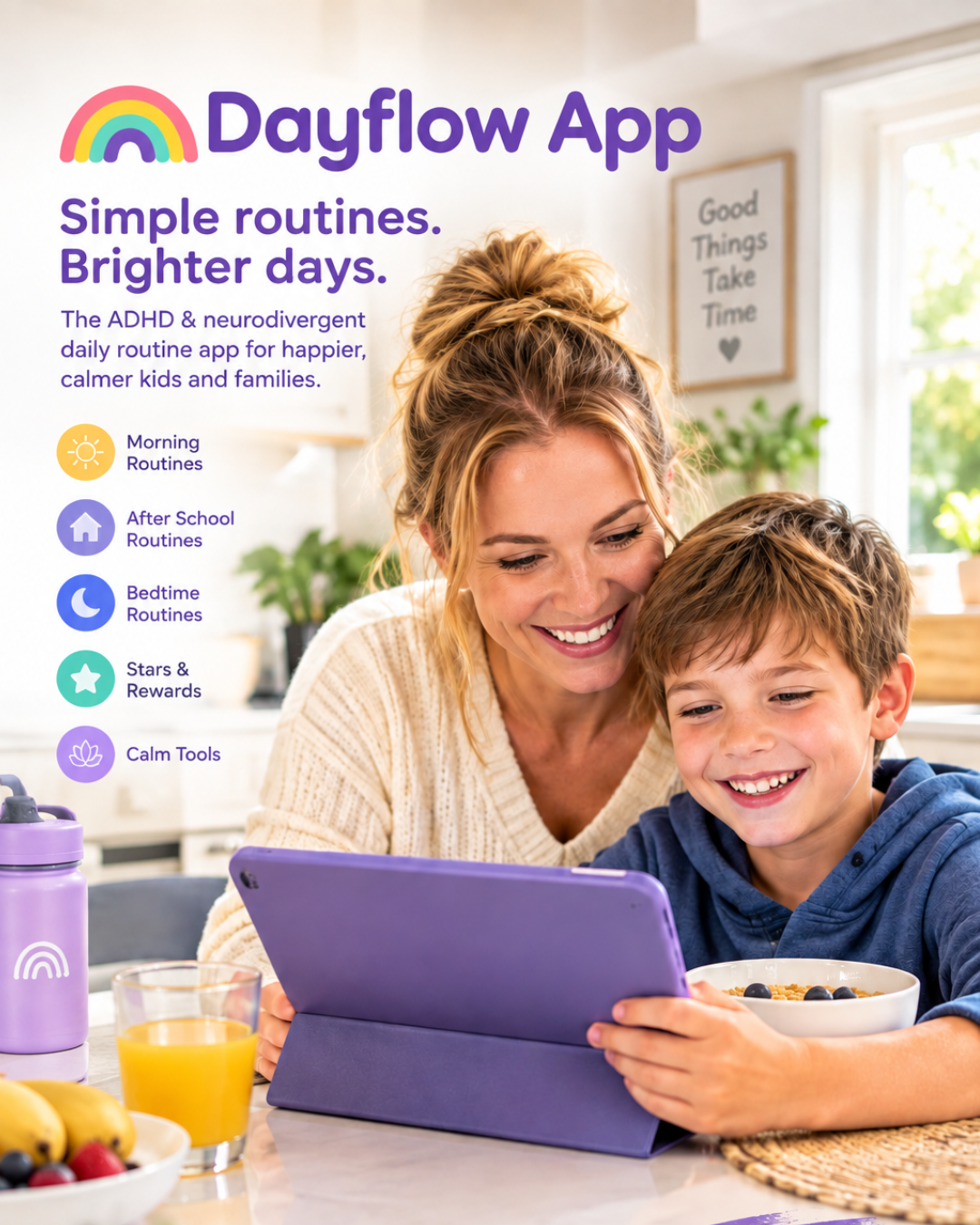 DayFlow — Daily Routine App for ADHD & Neurodivergent Children (Calm-Down Toolkit Built In)